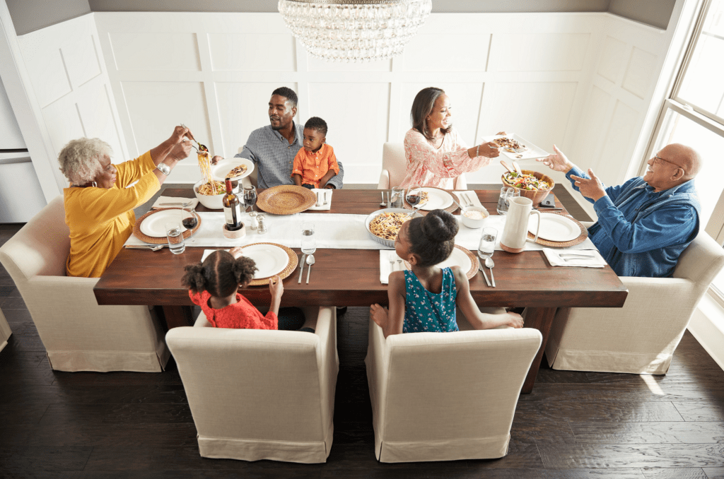 Family having breakfast at the dining table | Boyer’s Floor Covering